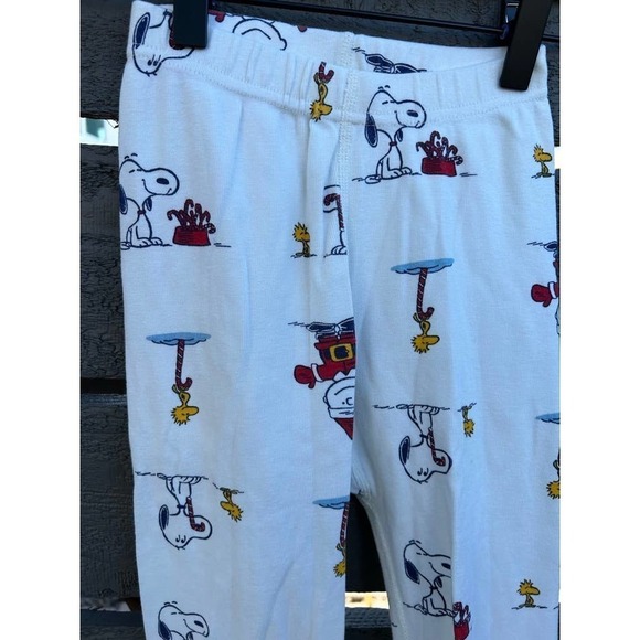 Hanna Andersson Snoopy Peanuts Christmas Holidays Pajama Pants sz 6-7 - Picture 3 of 4